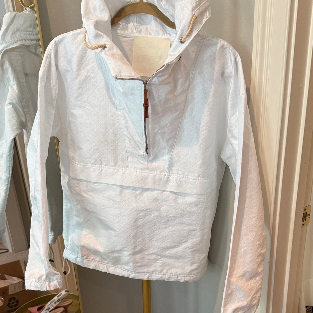 Tory Burch White Hooded Jacket